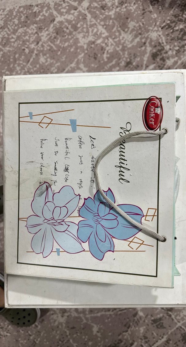 Yeşil Çiçek Desenli 6'lı Porselen Fincan Takımı - Görsel 3