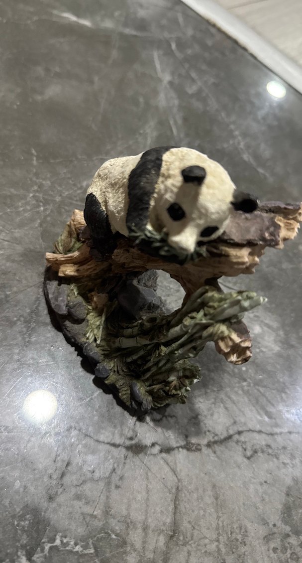 Bambu Üzerinde Panda Figürü - Görsel 3