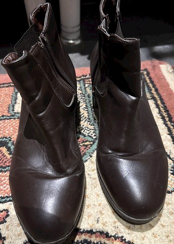 Kahverengi Deri Tokalı Biker Kadın Bot - Görsel 3