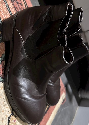 Kahverengi Deri Tokalı Biker Kadın Bot - Görsel 2