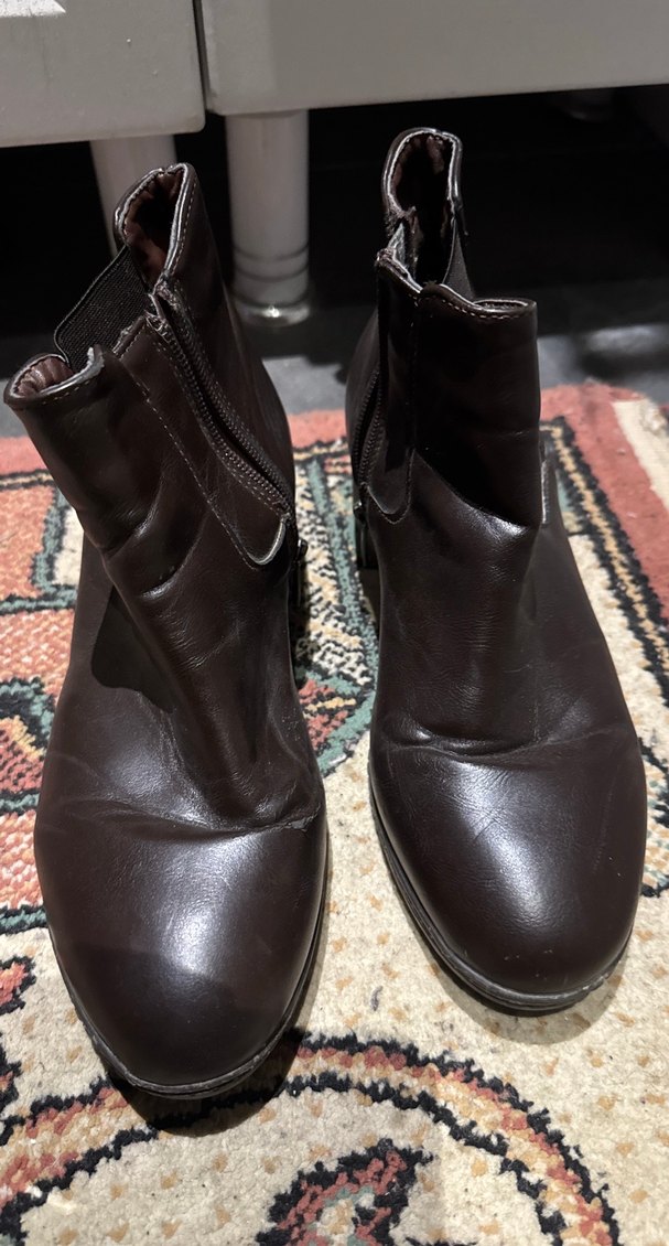 Kahverengi Deri Tokalı Biker Kadın Bot - Görsel 3