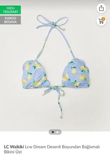 LC Waikiki Limon Desenli İpli Bikini