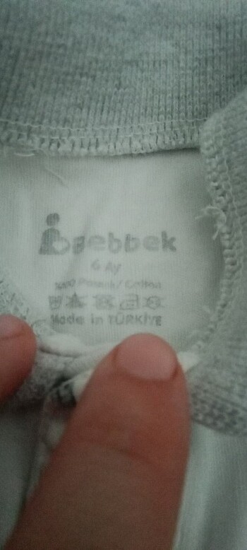 6 Ay Beden beyaz Renk Bebek tulum