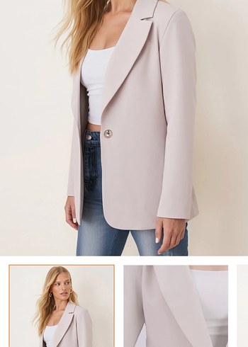 Zara Bej Dugmeli Kadin Blazer Ceket