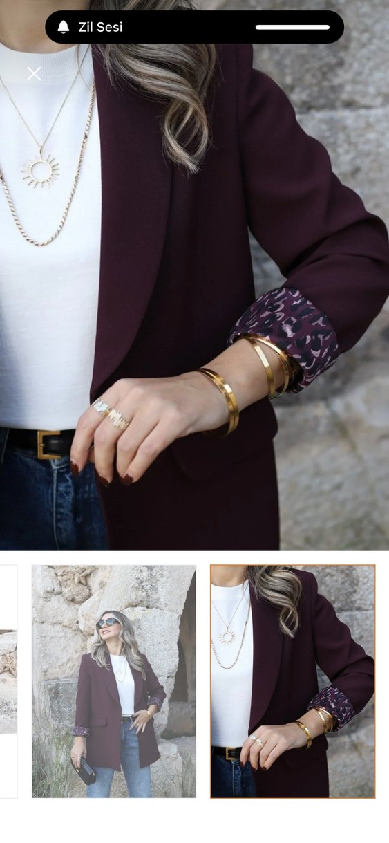 Bordo Midi Kemerli Yılan Desenli Kadın Blazer — görsel 2/3