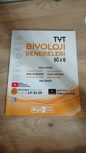 BİYOTİK YAYINLARI TYT BİYOLOJİ DENEME KİTABI 