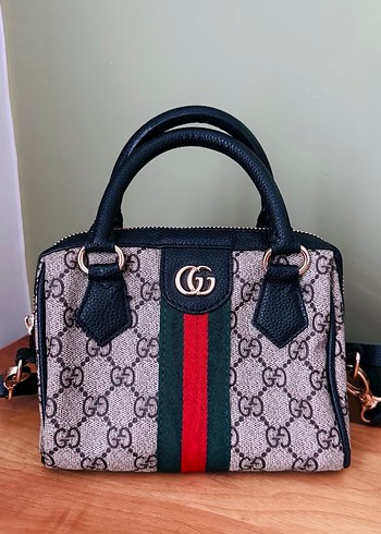 Kemer Detaylı Gri Baskılı Deri Kadın Çanta - Görsel 2