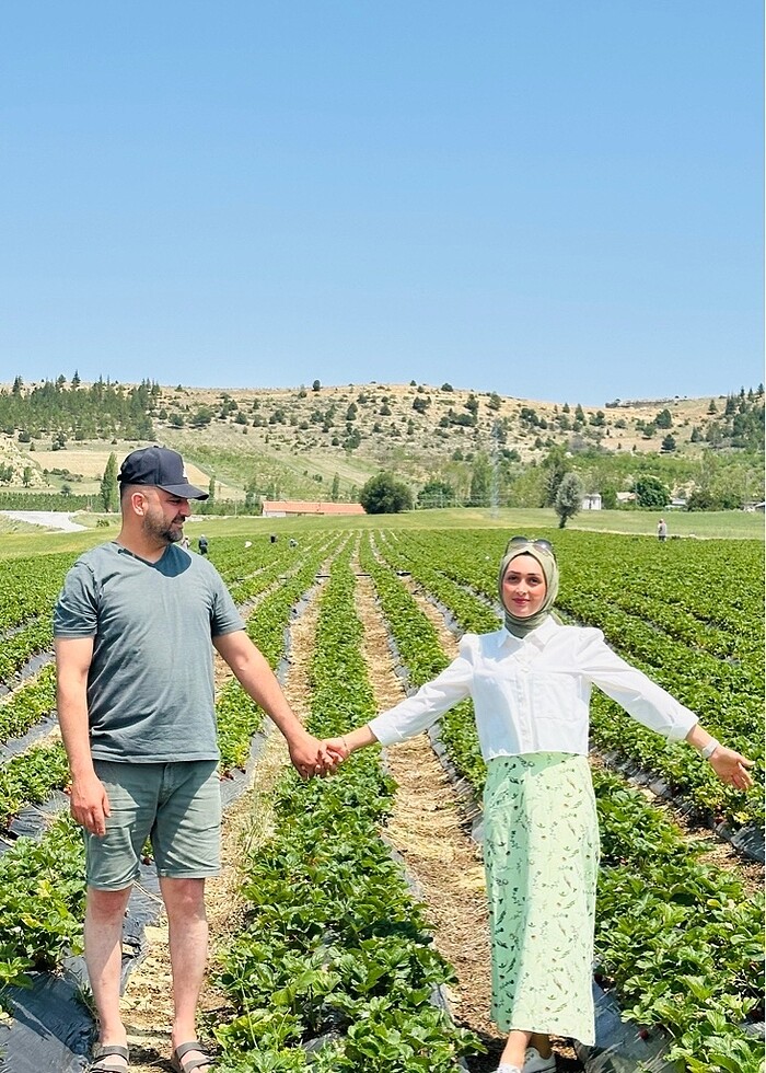 Yeşil çiçek desen etek yazlık ince rahat - Görsel 3