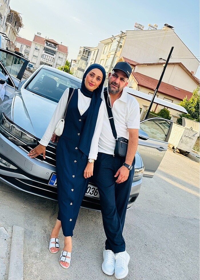 Lacivert elbise - Görsel 2