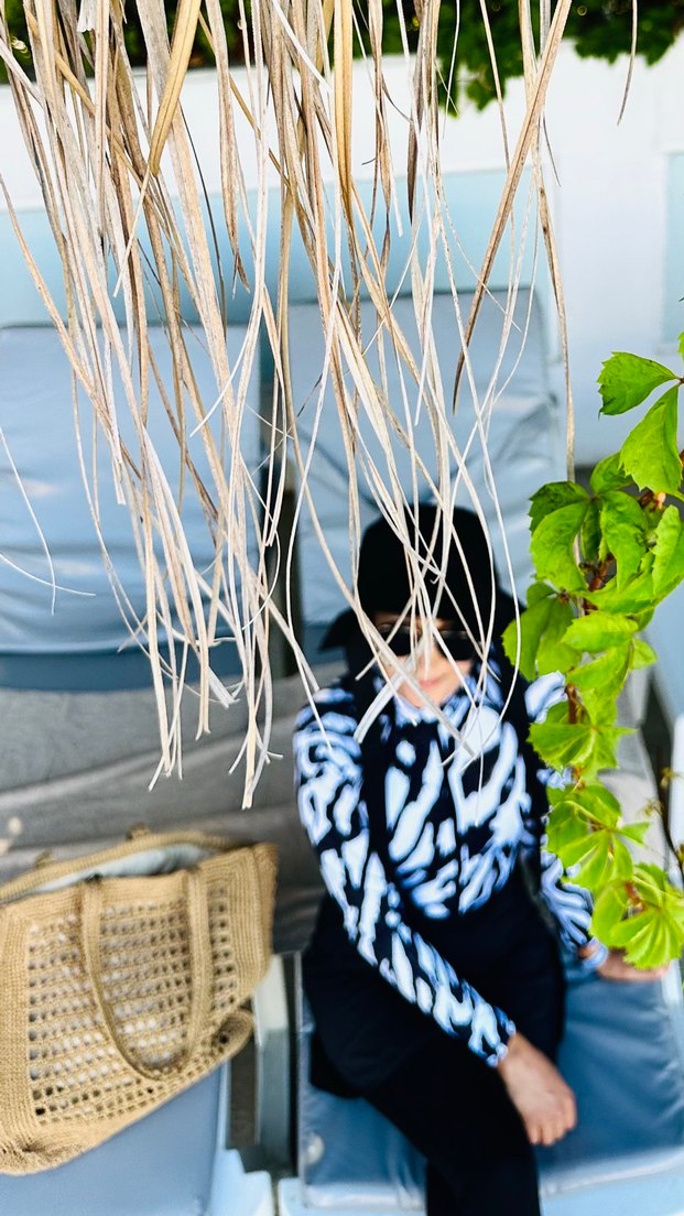 Zebra Desenli Yüksek Yakalı zıbın mayo - Görsel 3