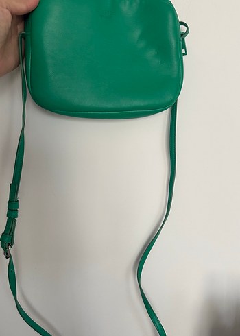 Kadın Yeşil Deri Çapraz Askılı Çanta - Görsel 3
