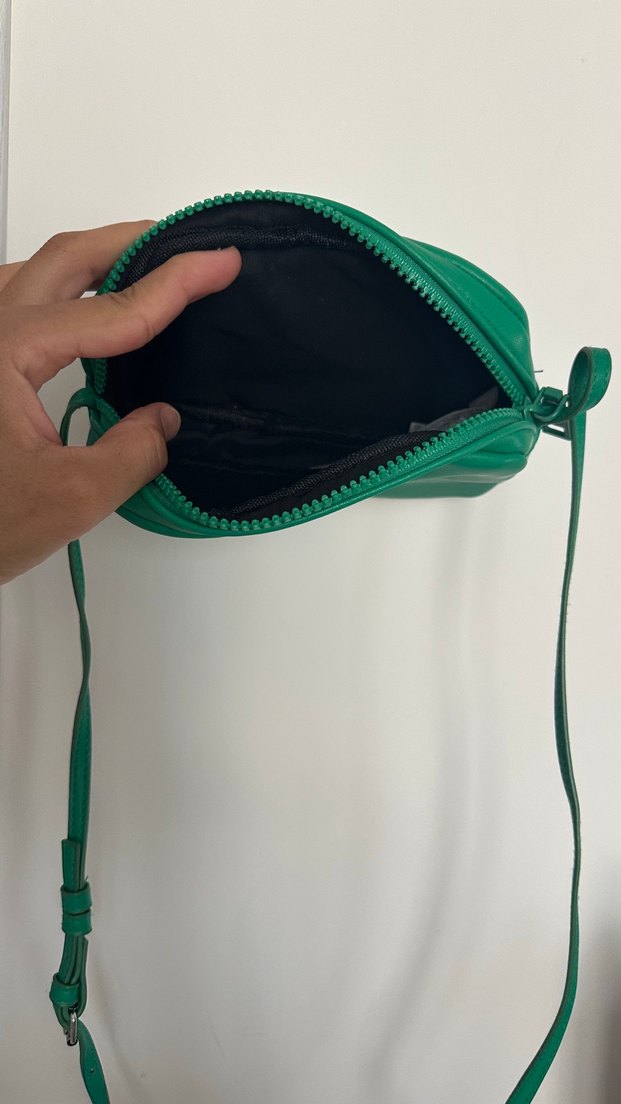 Kadın Yeşil Deri Çapraz Askılı Çanta - Görsel 2