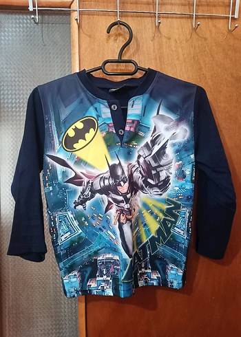 Batman Baskılı Erkek Çocuk Uzun Kollu Tişört
