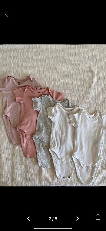 3 Ay Beden çeşitli Renk H&m organik zıbın body