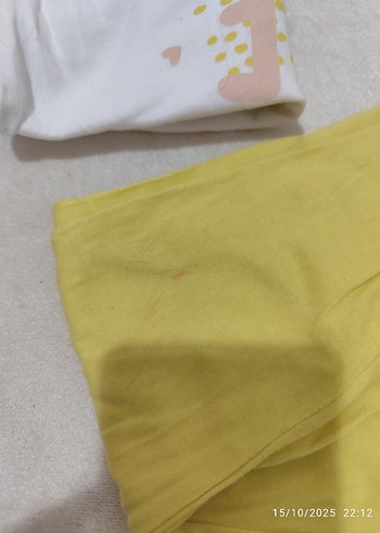 Sarı Baskılı Uzun Kollu Bebek Kız Takımı - Görsel 5