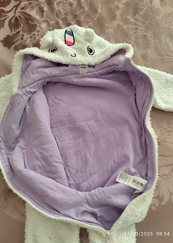 Kapüşonlu Beyaz Kürk Detaylı Bebek Tulumu - Görsel 3