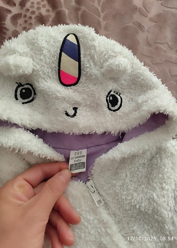 Kapüşonlu Beyaz Kürk Detaylı Bebek Tulumu - Görsel 2