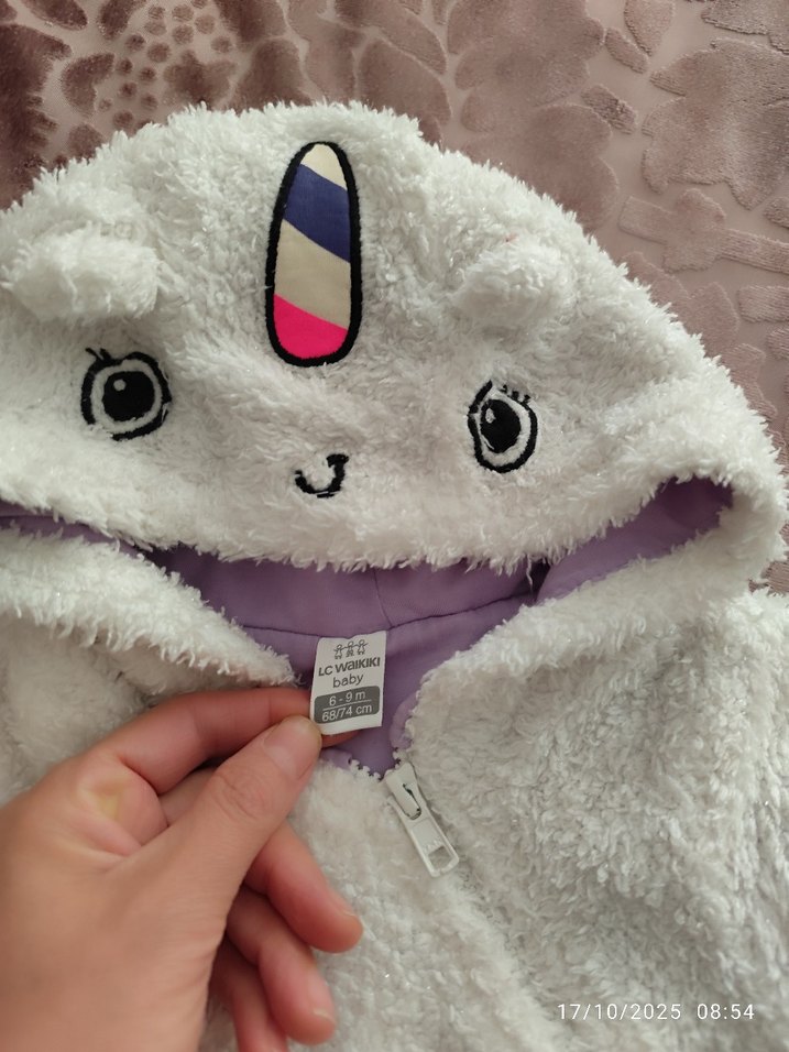 Kapüşonlu Beyaz Kürk Detaylı Bebek Tulumu - Görsel 2