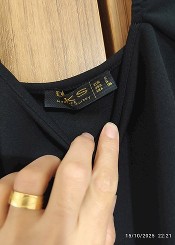 Siyah Kısa Kollu Fırfırlı Midi Triko Elbise - Görsel 4