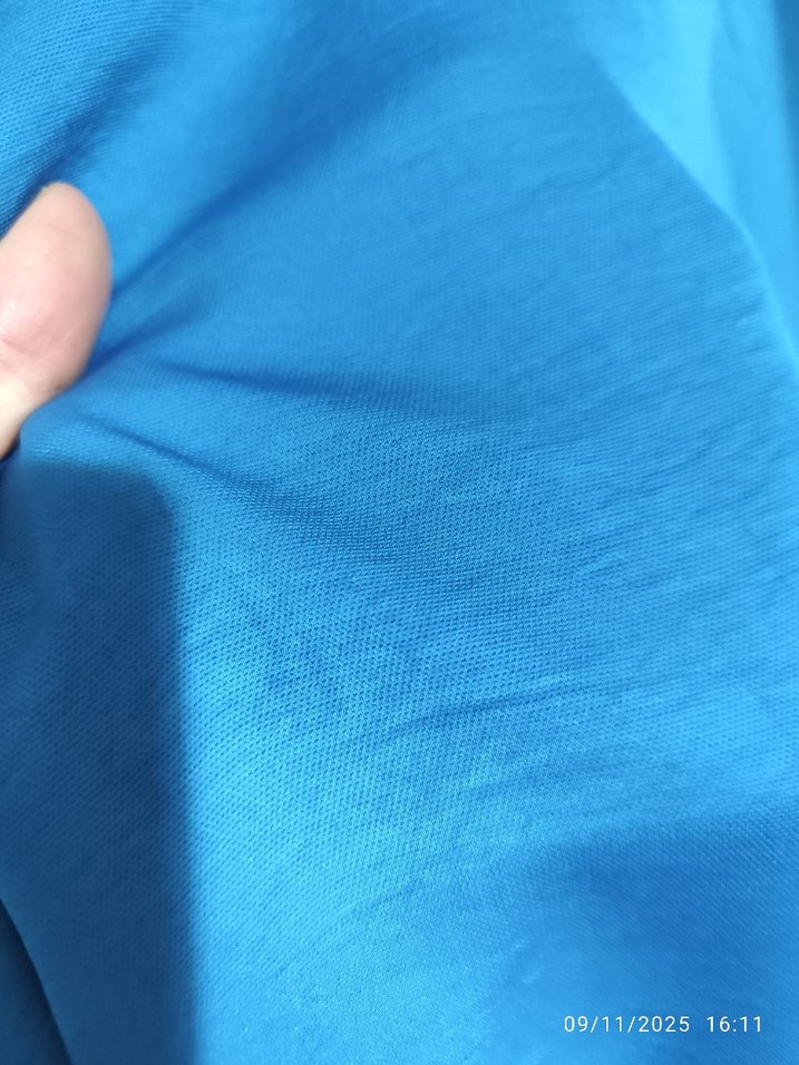 Mavi Uzun Kollu Pilili Kadın Elbise - Görsel 3