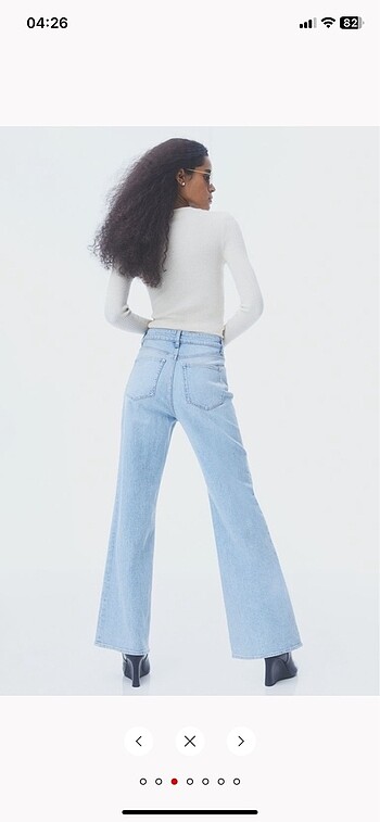 36 Beden mavi Renk H&M wide high jeans