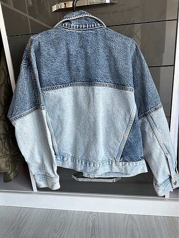 xs Beden mavi Renk Mango çift renkli denim ceket