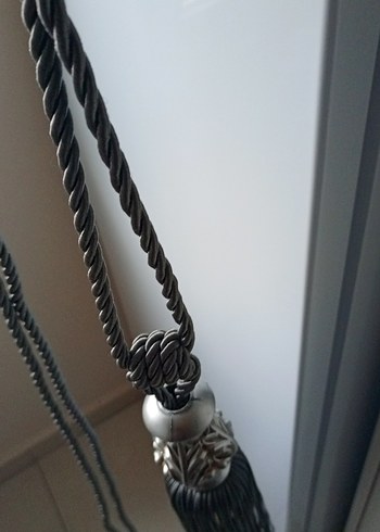 Gri Yılan Desenli Perde Bağı - Görsel 3