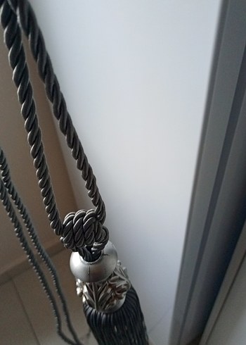 Gri Yılan Desenli Perde Bağı - Görsel 4