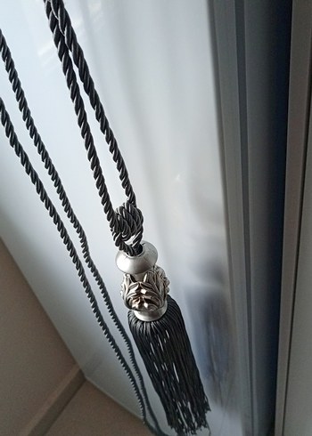 Gri Yılan Desenli Perde Bağı - Görsel 2