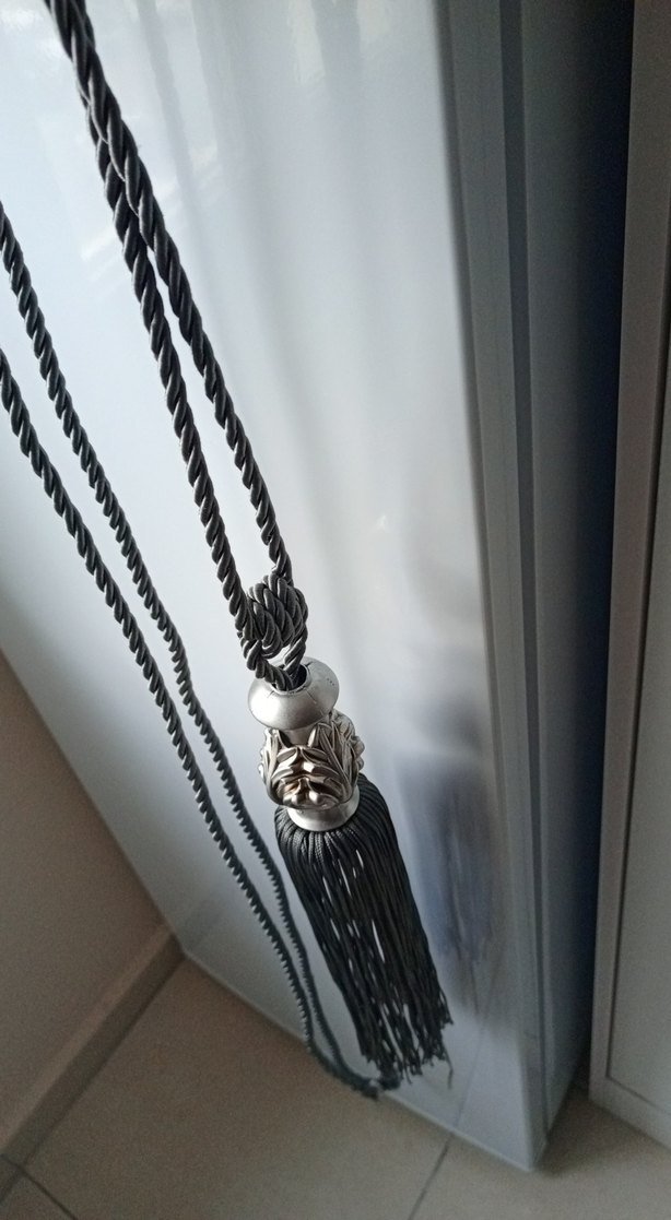 Gri Yılan Desenli Perde Bağı - Görsel 2