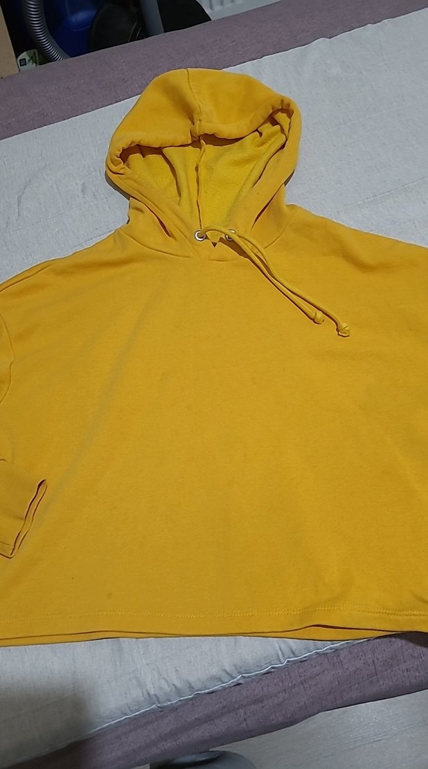 Sarı Kapüşonlu Salaş Sweatshirt - Görsel 2