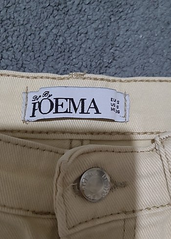 Bej Kadın Denim Pantolon Midi Boy - Görsel 4