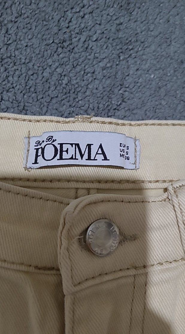 Bej Kadın Denim Pantolon Midi Boy - Görsel 4