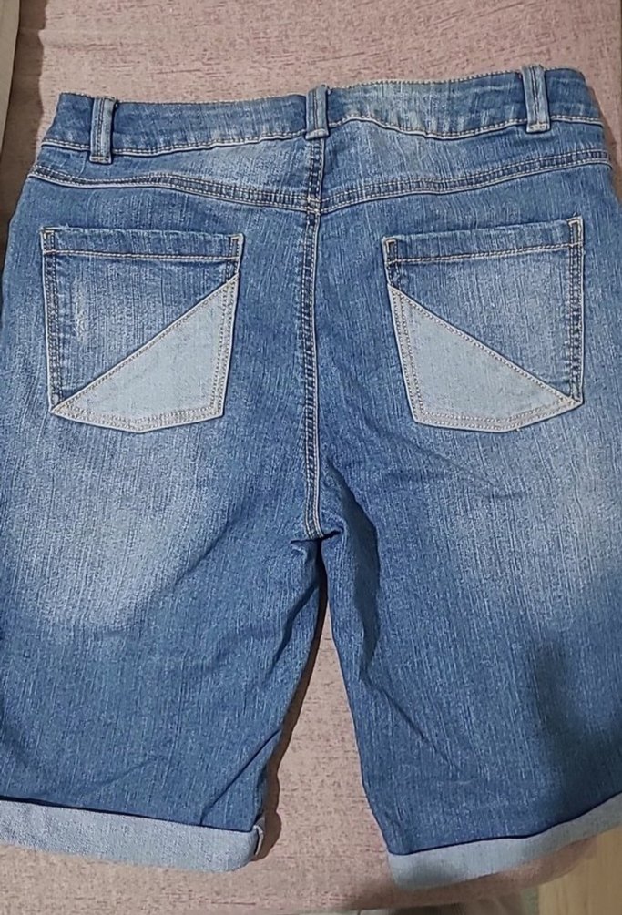 Kadın Mavi Midi Kot Şort - Görsel 2