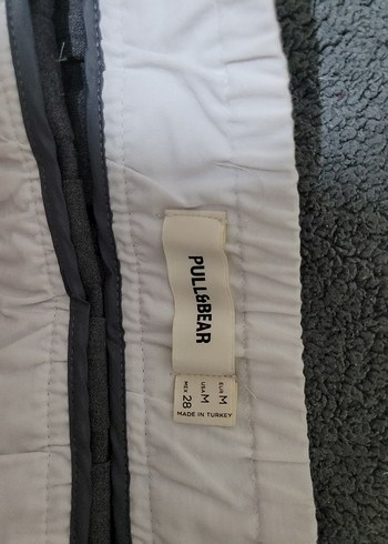 Pull&bear Gri Pilili Midi Mini Etek - Görsel 4