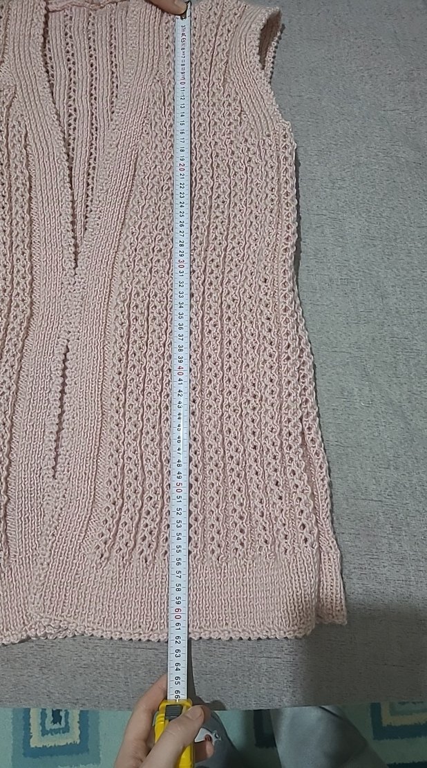 Bej V Yaka Triko Kadın Yelek - Görsel 4