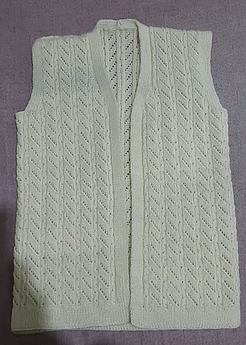 Kadın Gri Örgü V Yaka Kolsuz Yelek - Görsel 4