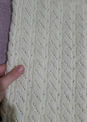 Kadın Gri Örgü V Yaka Kolsuz Yelek - Görsel 2