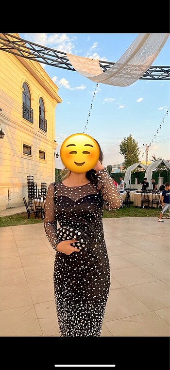 m Beden Taşlı Abiye elbise