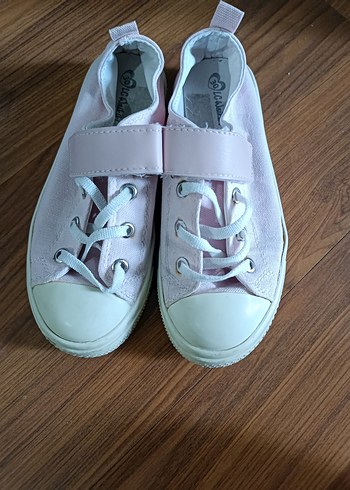 30 Beden pembe Renk Kız Çocuk Pembe Velcro Spor Ayakkabı