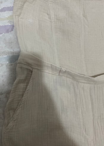 38 Beden Bej Kadın Keten tulum