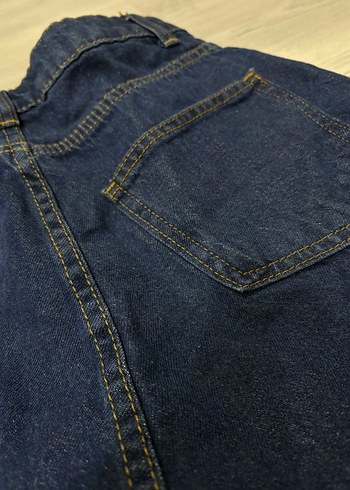 Yüksek bel kot şort - Görsel 6