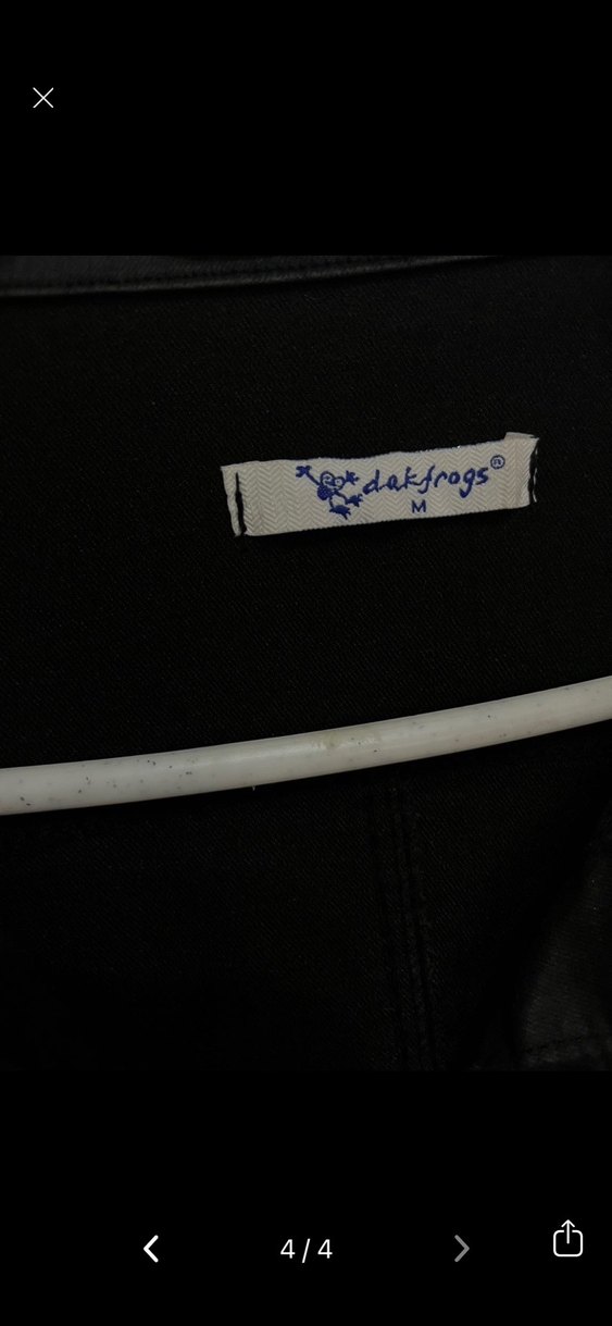 Deri görünümlü kısa siyah kot ceket - Görsel 4