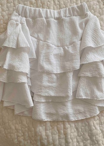 Beyaz fırfırlı etek - Görsel 2