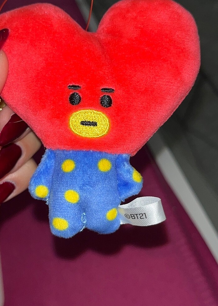 BT21 Orijinal V Peluş Anahtarlık - Görsel 2