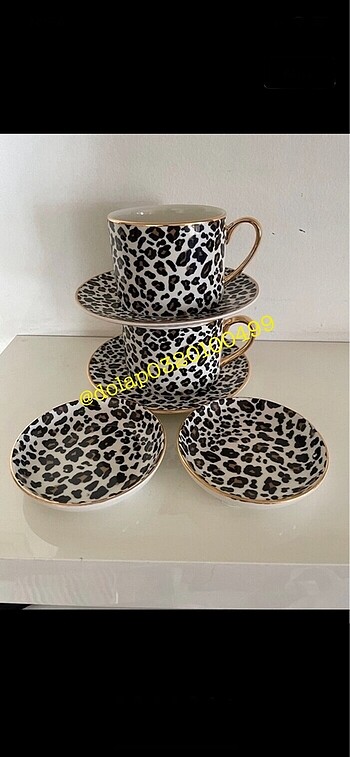 H&M Home Etiketli 6 parça iki kişilik leopar set