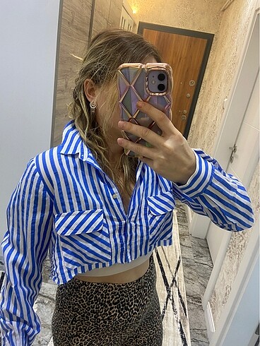 s Beden Crop gömlek
