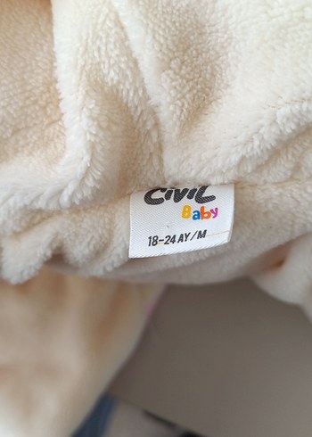 Düğmeli Pembe Bebek mont peluş - Görsel 4