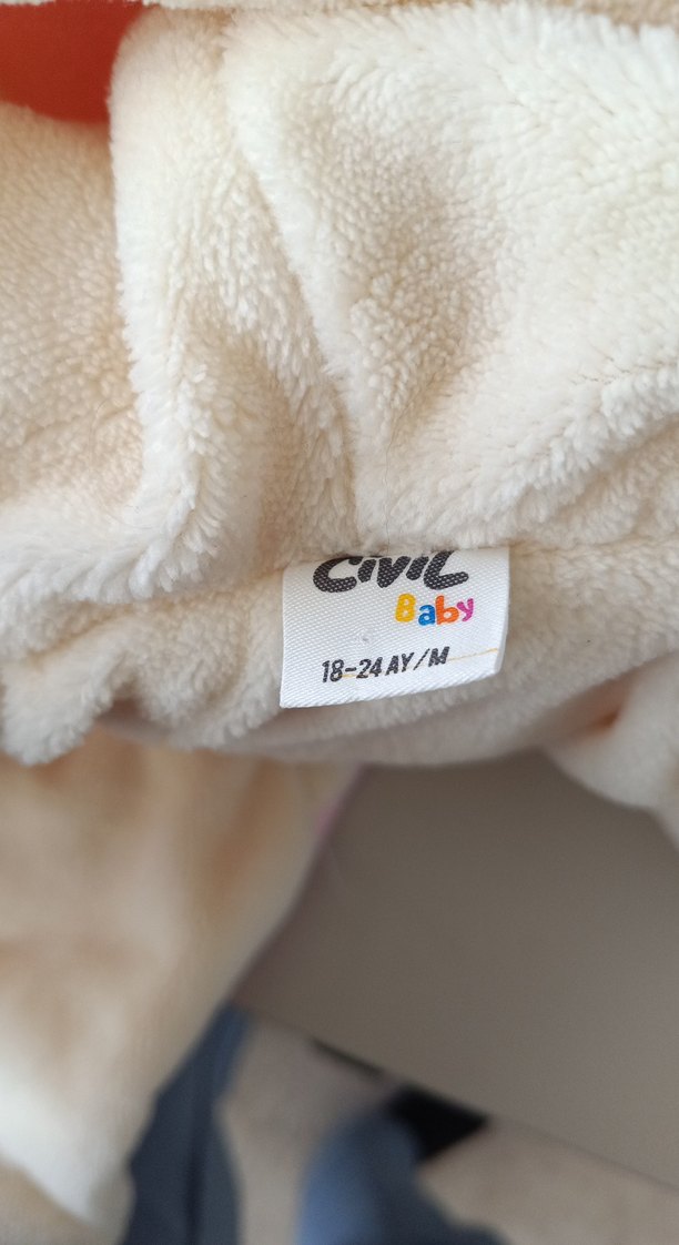 Düğmeli Pembe Bebek mont peluş - Görsel 4