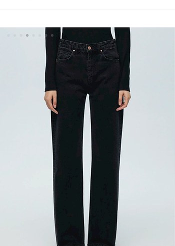 Siyah Regular Fit Midi Kadın Kot Pantolon mavi jeans